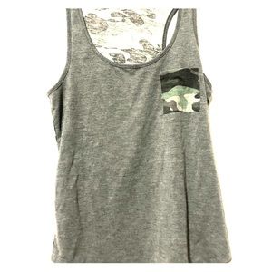 Camo back tank top